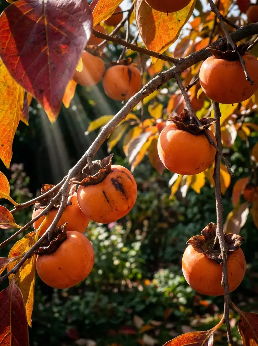 Плоди шоколадної хурми на дереві
